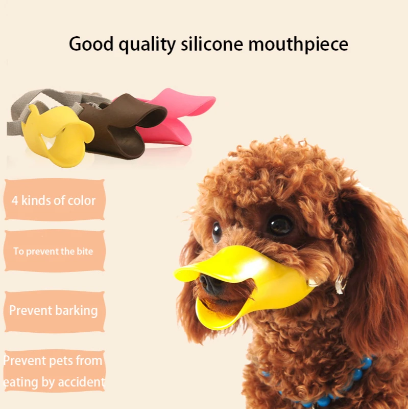 

2021 New Dog Mouth Pet Dogs Anti Bite Stop Barking Dog Accessories Silicone Duck Muzzle Mask For Small Large