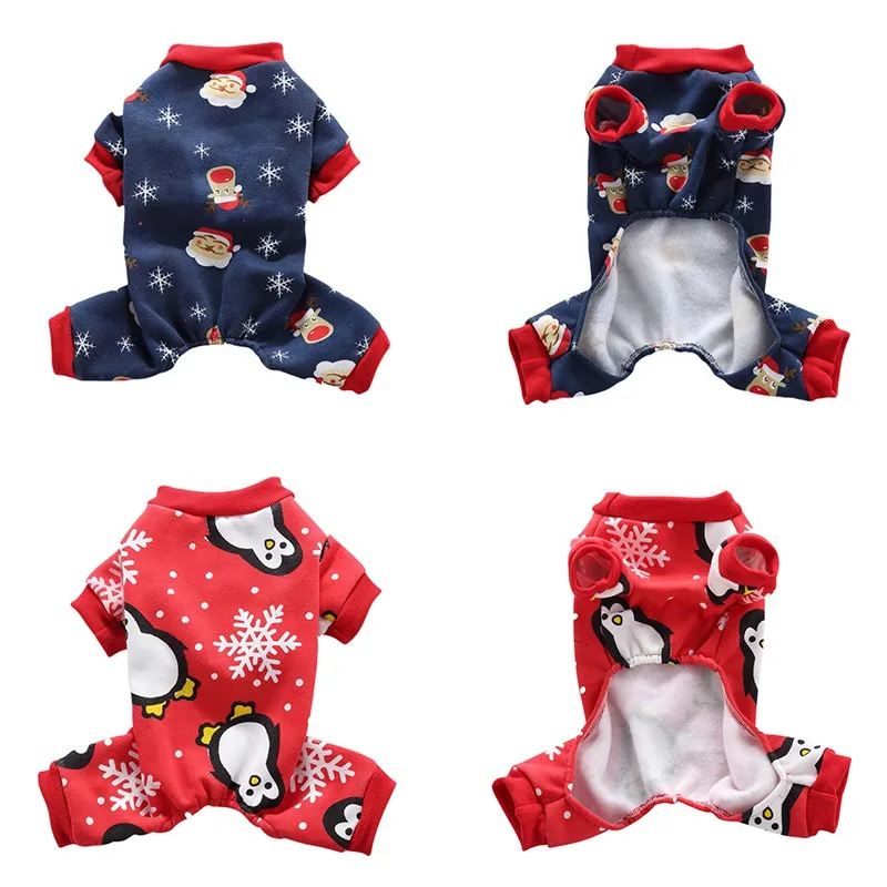 Одежда для собак на Рождество Снежинка рисунок комнатная собачка пижамы