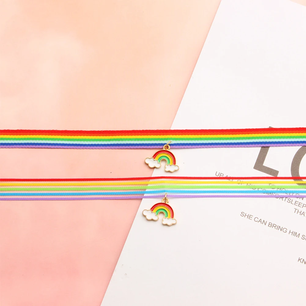 1 предмет Новинка Мода полиэстер Радужное колье ожерелье для женщин ювелирные