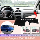 Коврик для приборной панели автомобиля, солнцезащитный козырек, коврики для приборной панели, анти-УФ для Peugeot 206 1998-2006, аксессуары