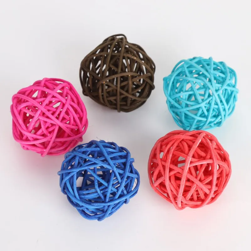 Плетеная трость из ротанга красочные игрушки для кошек колокольчики мячи игры в