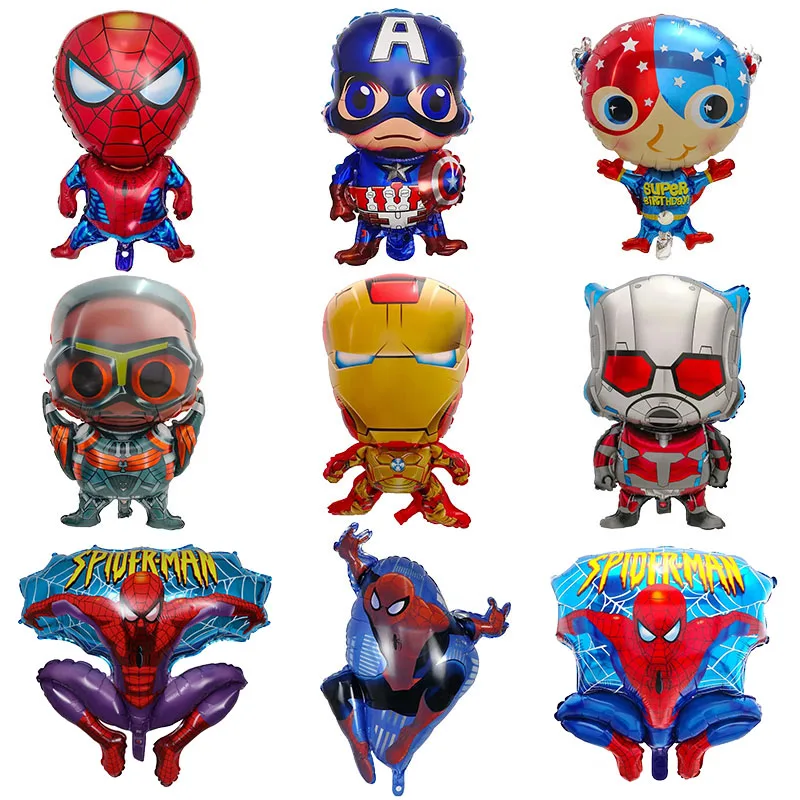 

10/20/50Pcs Cartoon Superhero Balloons Avenger Spider Iron Man Air Globos Birthday Party Decorations Kids Gifts Baby Shower Toys