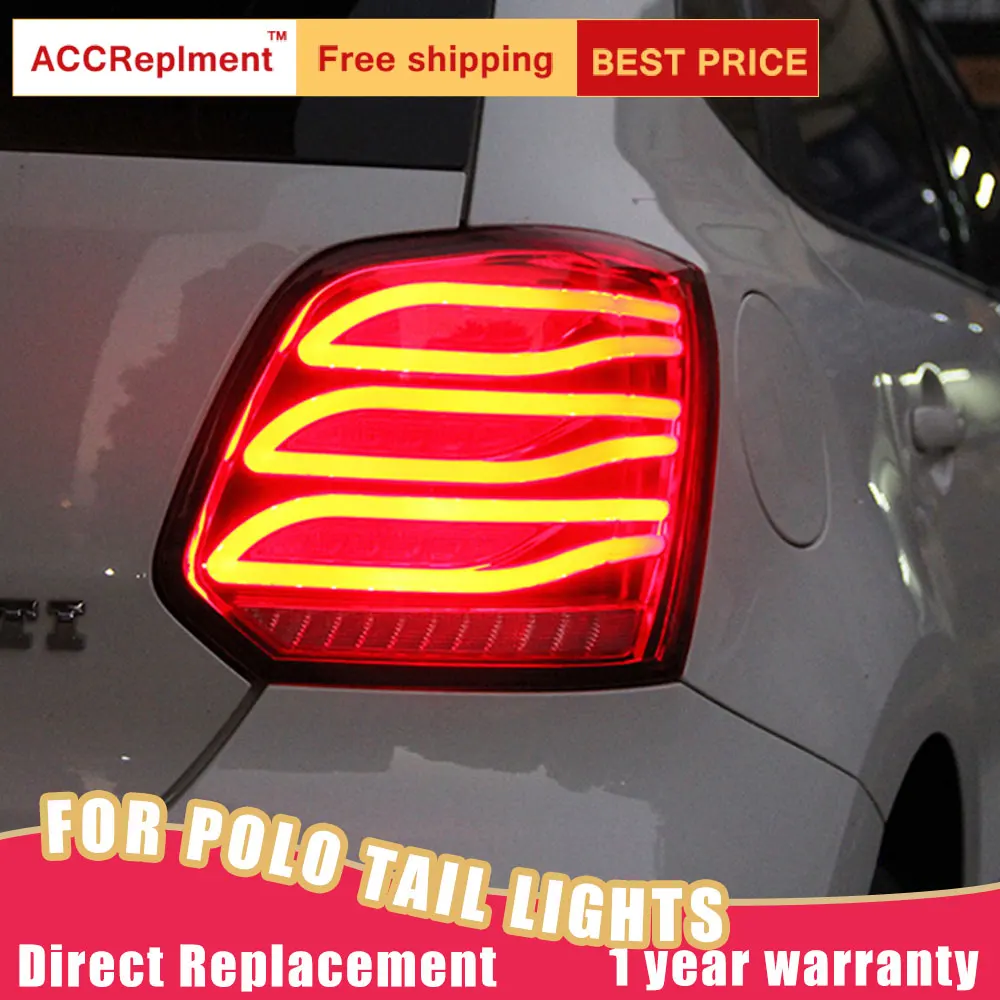 

New LED Taillights Assembly For VW Polo 2011-2017 LED Rear Lamp Brake Reverse Light Rear Back Up Lamp DRL Car Tail lights