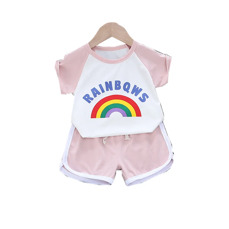 Новинка Детская летняя хлопковая одежда для маленьких мальчиков и девочек