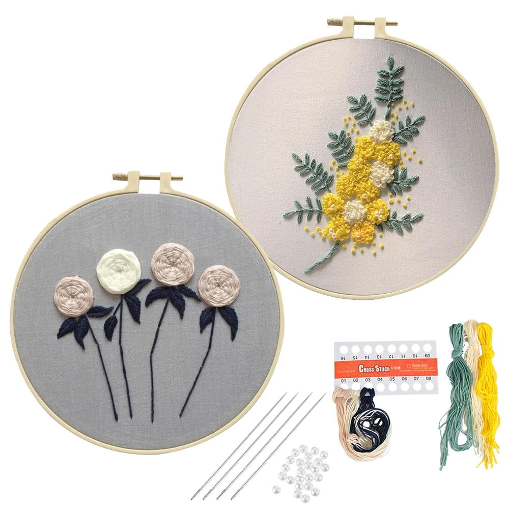 Набор для вышивания с цветочными растениями цветных нитей|Вышивка| |