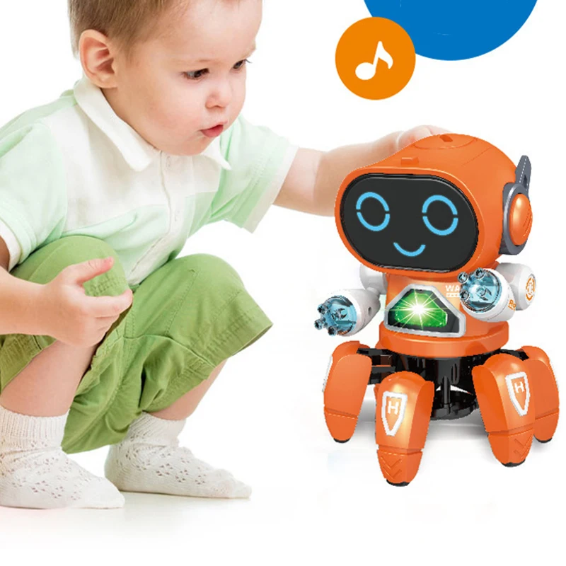 

Smart Dancing Robot Electronic Six-claw Dance RC Robot Included LED Music Nina Robot Toys for Children Birthday Gift Educational