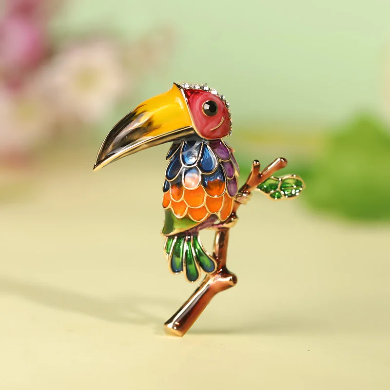 Женская/Мужская эмалированная брошь в виде птицы|Броши| |