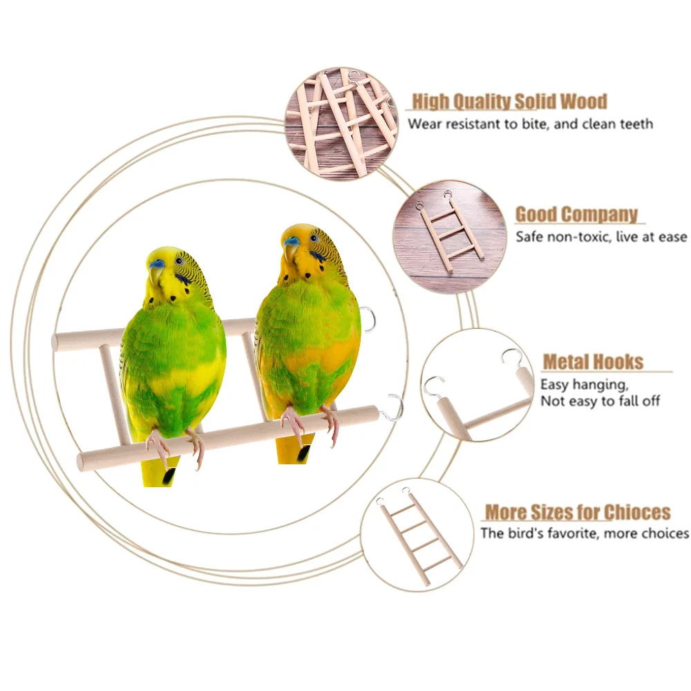 Climbing 3/4/5/6/7/8 Ladder Bird Cage Handcraft Wooden Swing Scratcher Birds Toys Parrot Training Supplies Durable Wholes | Дом и сад
