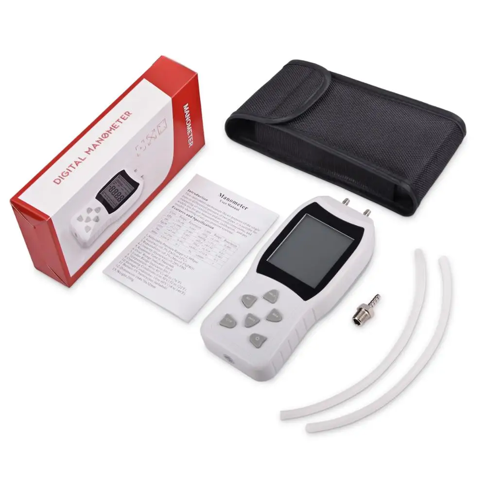 

EHDIS KH Professional Air Pressure Sensor LCD Digital Manometer Differential Pressure System Guages Meter Gas Measurement Tool