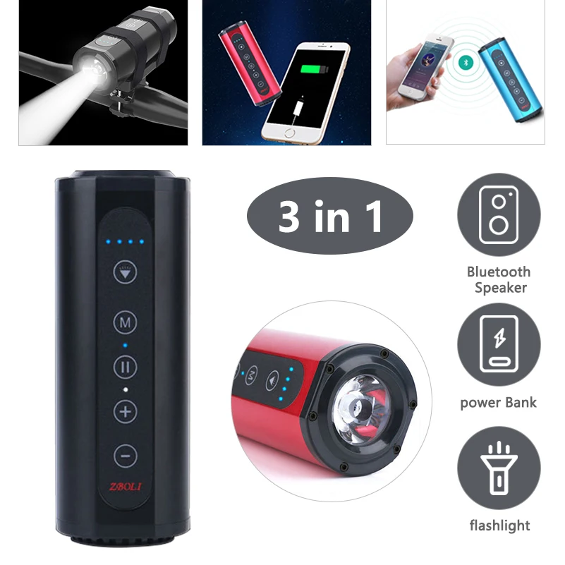 

Водонепроницаемая велосипедная передняя фара 3 в 1, Bluetooth-динамик, внешний аккумулятор 6000 мАч, велосипедная Беспроводная светодиодная перед...
