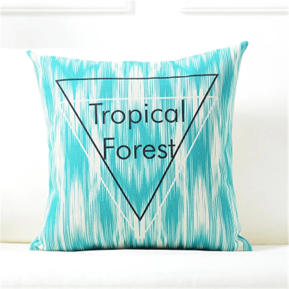 Тропическое зеленое растение поясничный лист Полиэстеровая подушка чехол для