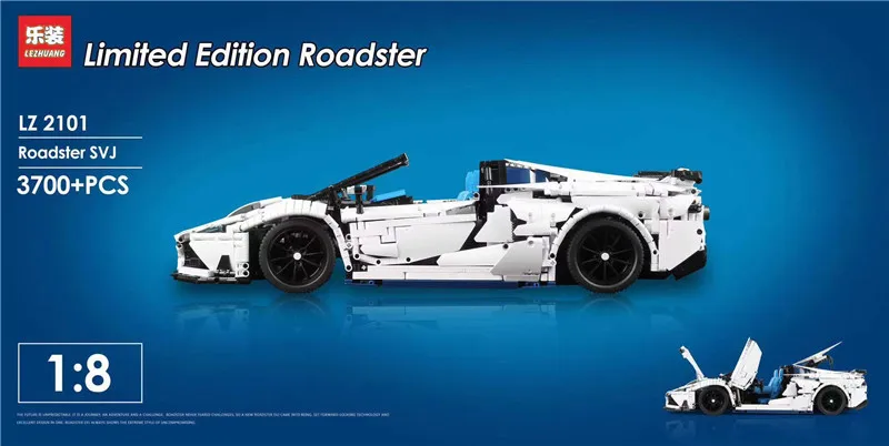 DHL LZ 2101 3700 шт. Ограниченная серия Roadster Moc Aventador модель гоночной машины строительный блок кирпичи рождественские подарки на день рождения игрушки