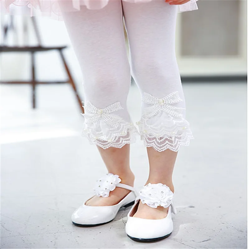 

Girl's lace cropped leggings summer thin section children's cotton medium and large girls' pants 2022 New 25