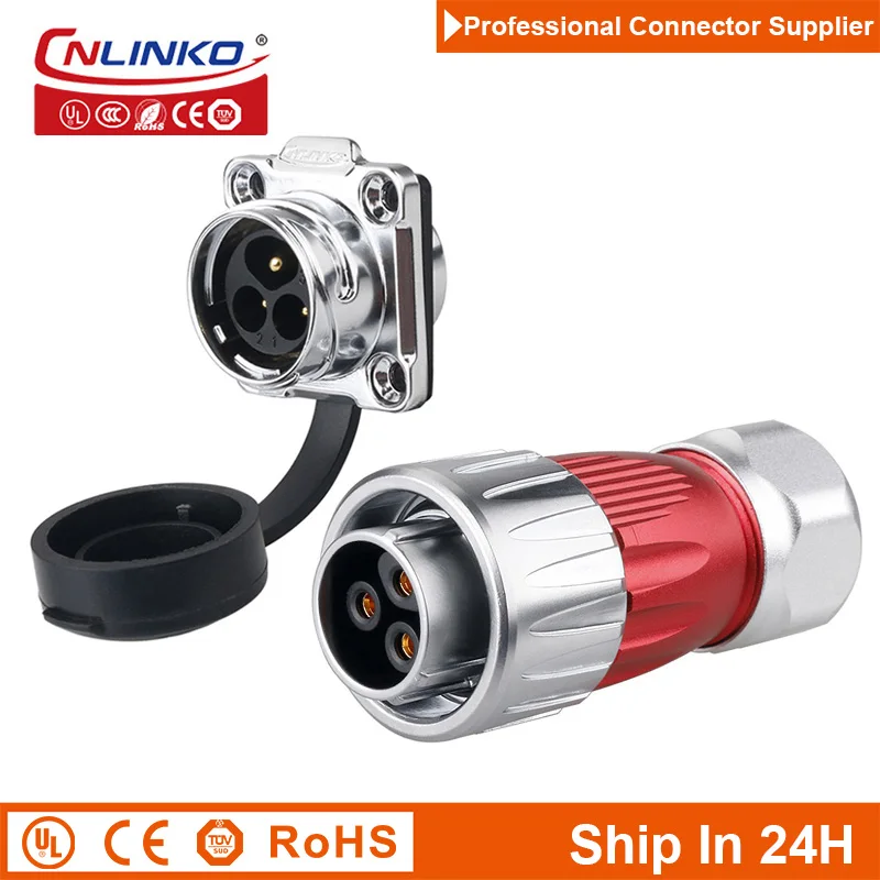 

Cnlinko DH20 Industrial Aviation Welding 3pin M20 AC 500V 20A Circular Wire Power Connector Plug Socket Docking Coupler Adapter
