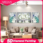Алмазная живопись Meian 5D сделай сам, Набор для вышивки крестиком, вышивка с цветочным узором, полноразмерная Алмазная мозаика, вышивка, украшение для дома