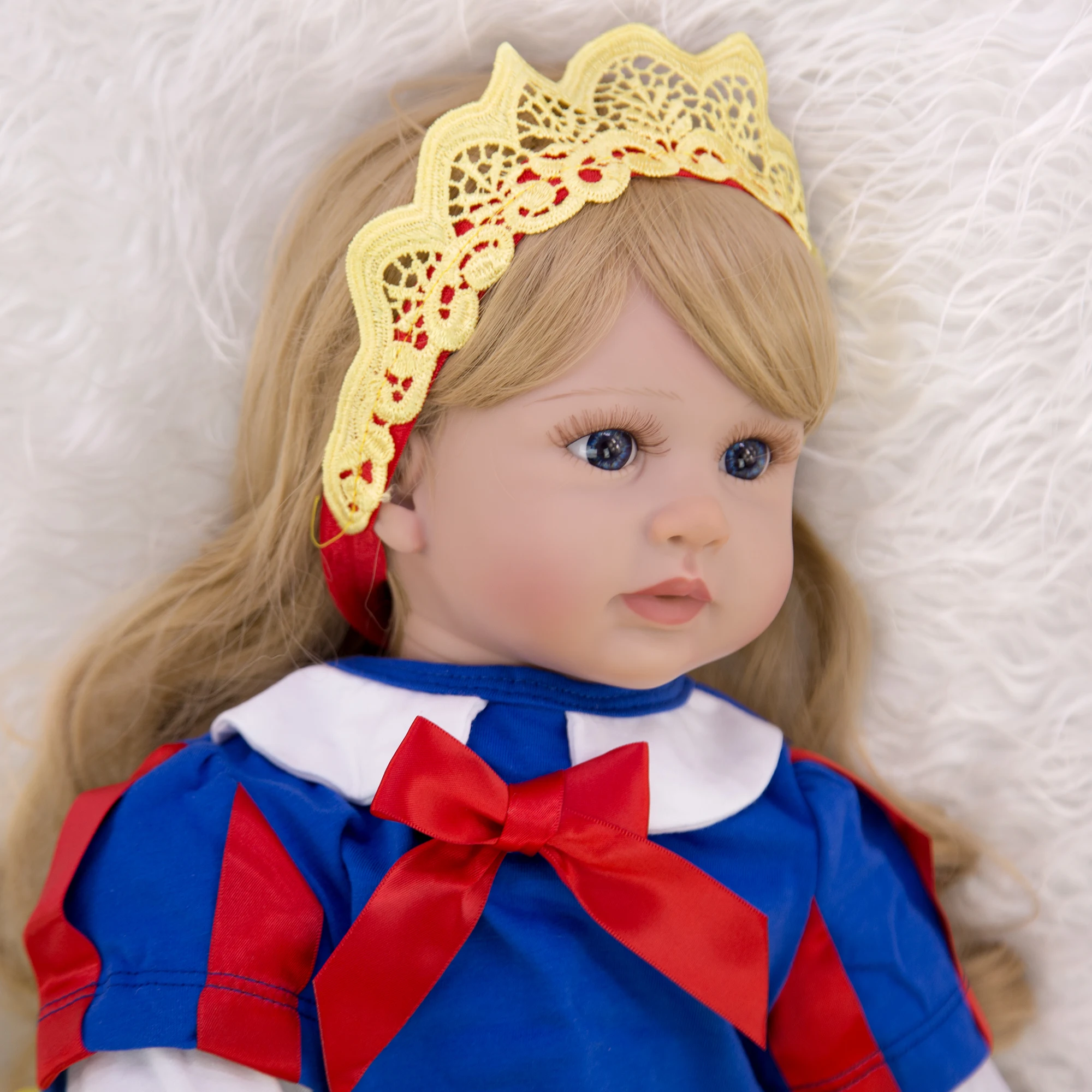 Кукла KEIUMI Reborn Girl 60 см силиконовая Мягкая хлопковая кукла милая принцессы длинные