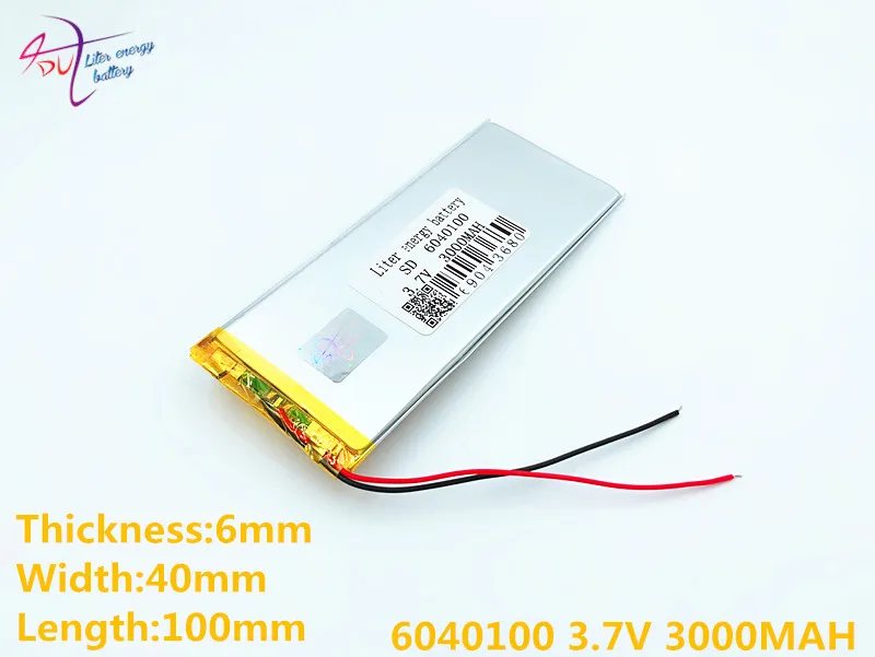 Литий ионный полимерный аккумулятор 3 7 в 3000 мАч 6040100/литий для GPS mp3 mp4 mp5 dvd bluetooth