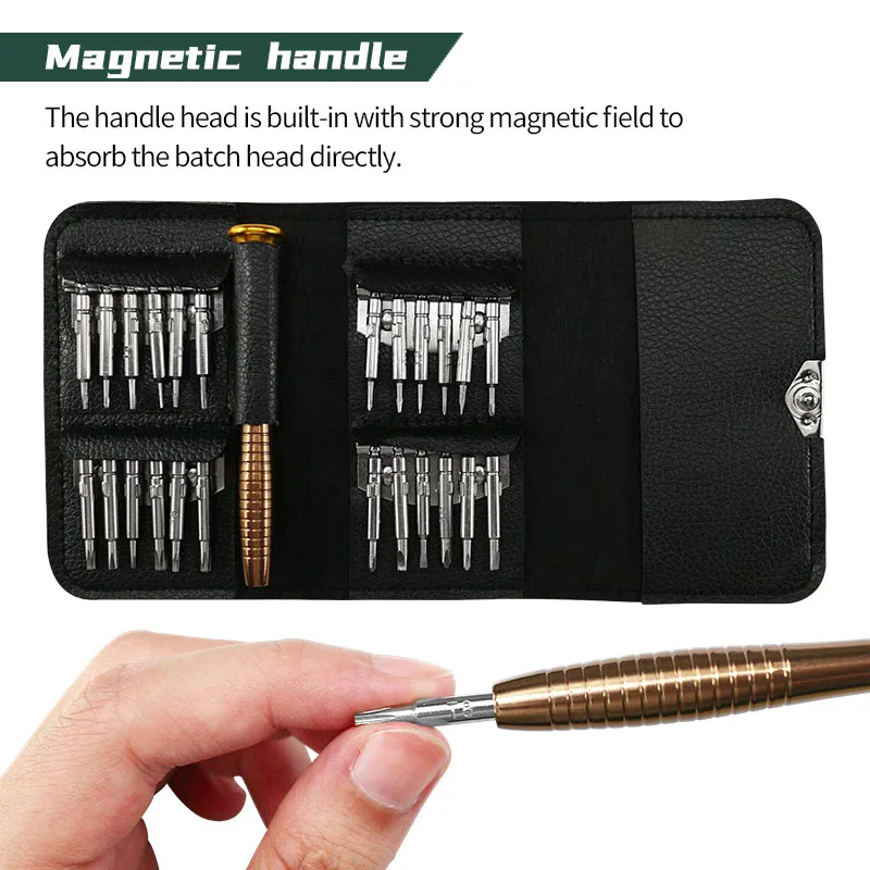 Ручной инструмент кожаный чехол 25 в 1 отвертка набор для ремонта IPhone сотовый
