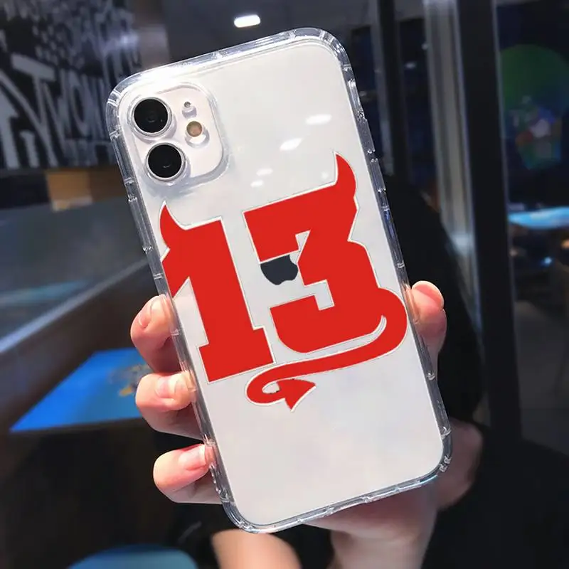 

Lucky Number 13 Phone Case Transparent soft For iphone 5 5s 5c se 6 6s 7 8 11 12 plus mini x xs xr pro max
