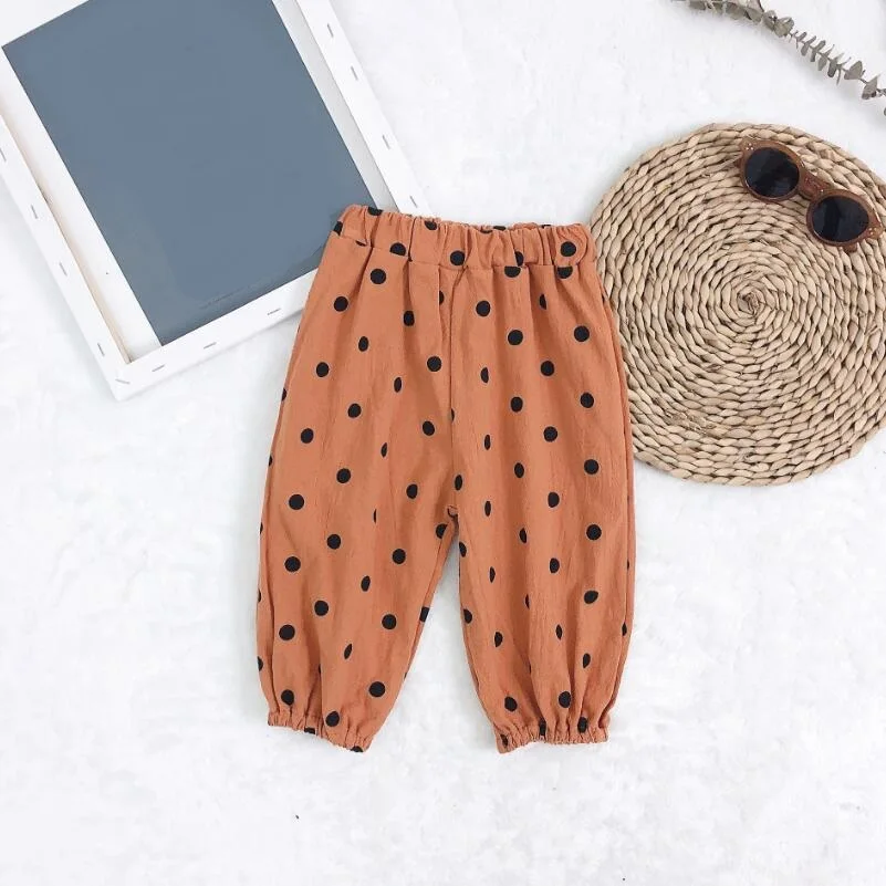 Весна лето 2020 штаны для мальчиков детские в горошек с комаров универсальная