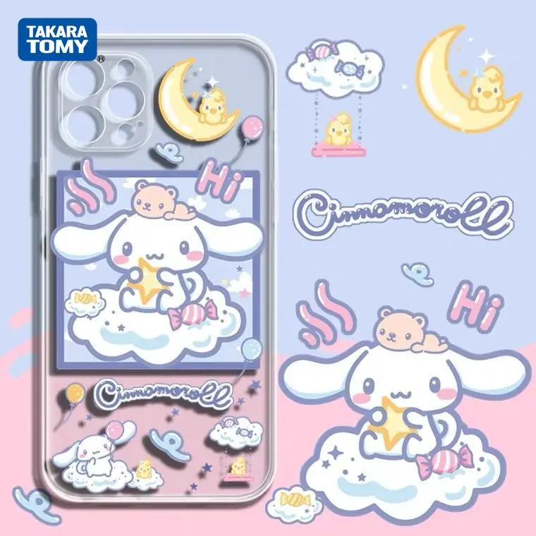 

Takara Tomy Cinnamoroll Babycinnamoroll чехол для телефона для IPhone7/8/X/Xr/11/12/13 милый мультяшный мягкий чехол для телефона