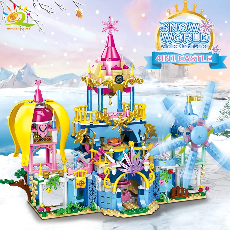 HUIQIBAO 619 шт. город друг с принтом Снежная королева замок ветряные мельницы