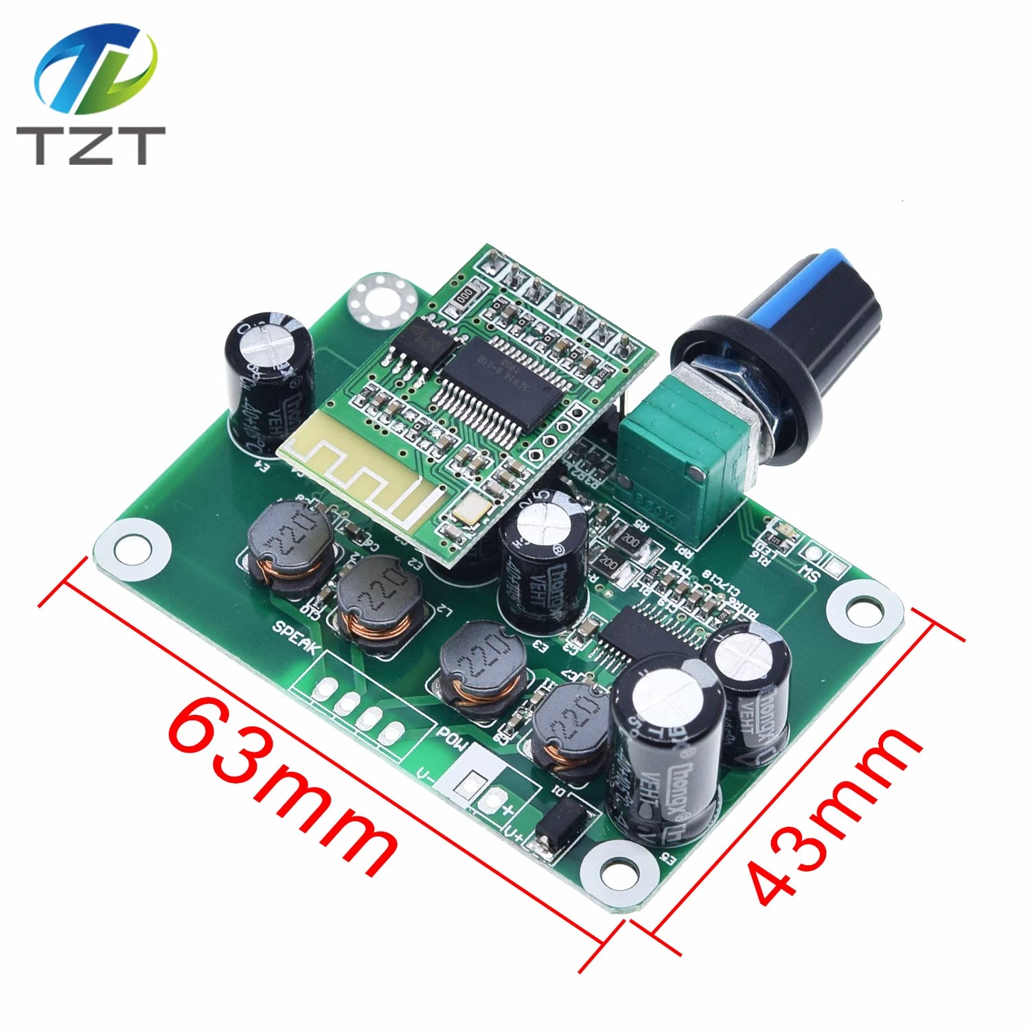 Цифровой стерео аудио усилитель мощности TZT TPA3110 Bluetooth 4 2 30 Вт + плата модуля 12 24 В