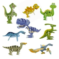 10pcsset 3d dinosaur paper model puzzle assembled brain teaser games educational toys for children jigsaw kids toys