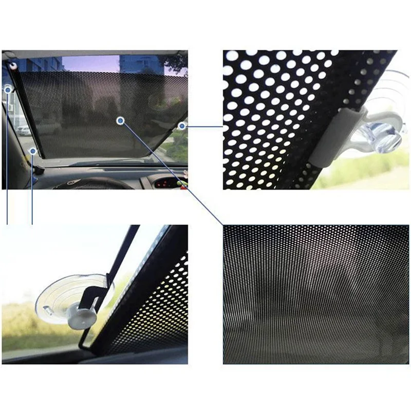 

Retractable Car Front Rear Side Window Sunshades PVC Auto Windows Sun Shade Anti-UV Protection Sun Visor Universal