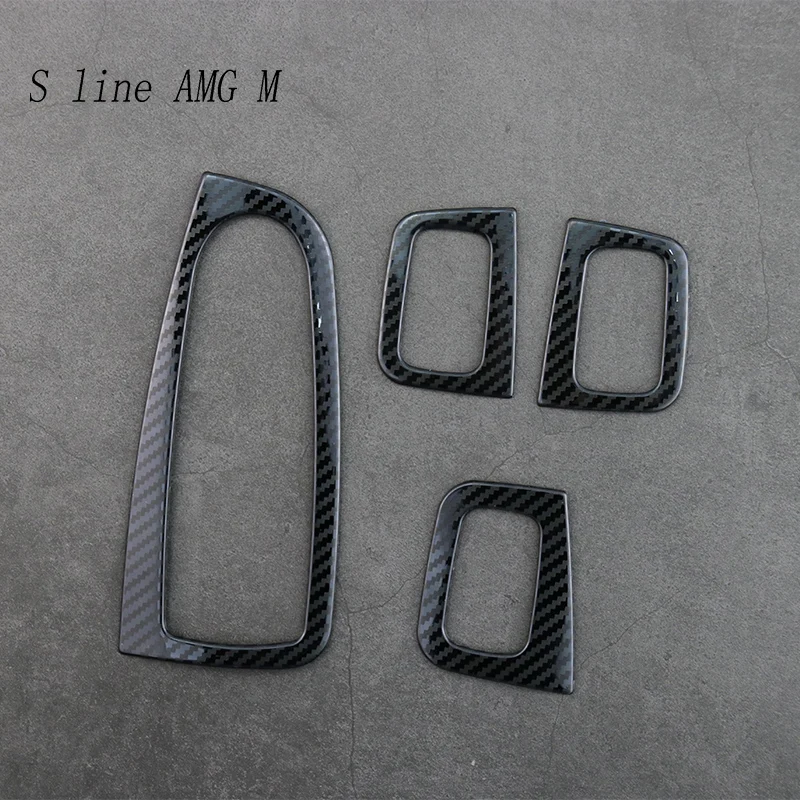 Автомобильный Стайлинг дверные кнопки панели из углеродного волокна авто