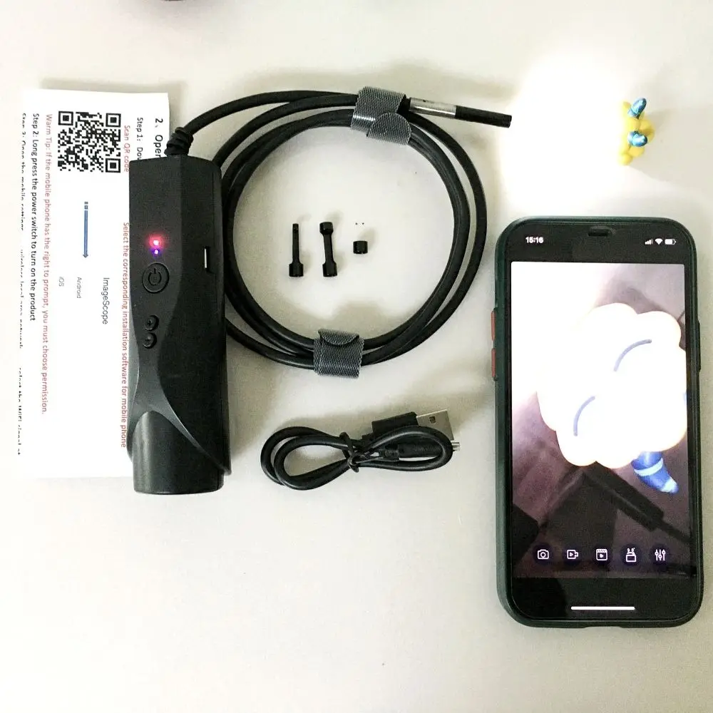 4.9mm Dual Camera Rifle Weapon Borescope 0.2inch Digital Hunting Cleaning Scope with LED Light Side View Use on Mobile - купить по