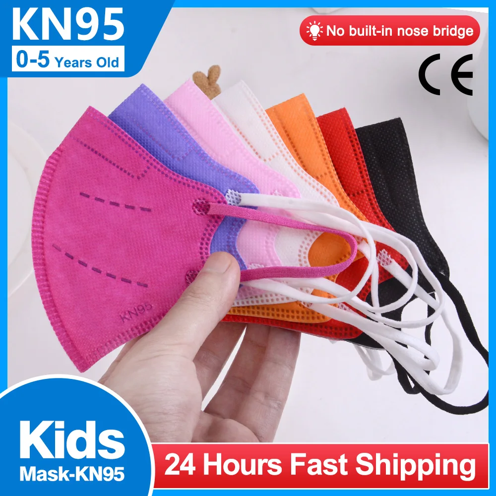 

No Nose Bridge Children KN95 Mask 0-5 Aged Kids FPP2 Mascarilla Higienicas Homologada 5 Layers FFP2mask Protective For Boy Girl