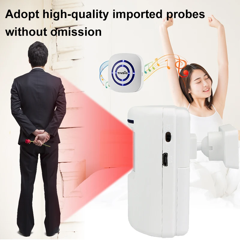 Беспроводной дверной звонок с сигналом тревоги датчиком движения PIR