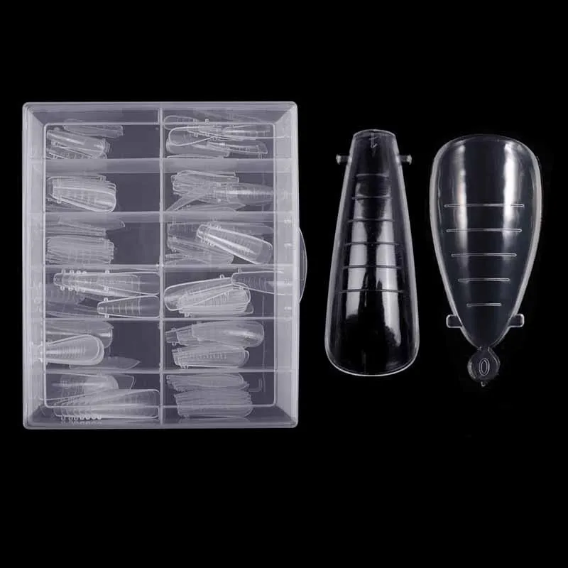 

Dual Forms Tips Quick Building Gel Mold Almond Nail System Full Cover Tips Coffin Nail Extension Forms For Manicuring Tools Set