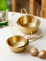 korea style stainless steel mini bowls with handle gold color fruits bowl multi function rice bowl sauce bowl creative tableware