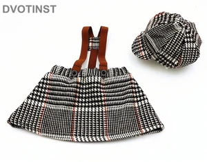 Dvotinst реквизит для фотосъемки новорожденных для маленьких девочек сарафан в клетку головной убор 2 шт. аксессуары для фотосъемки реквизит для фотосъемки в студии
