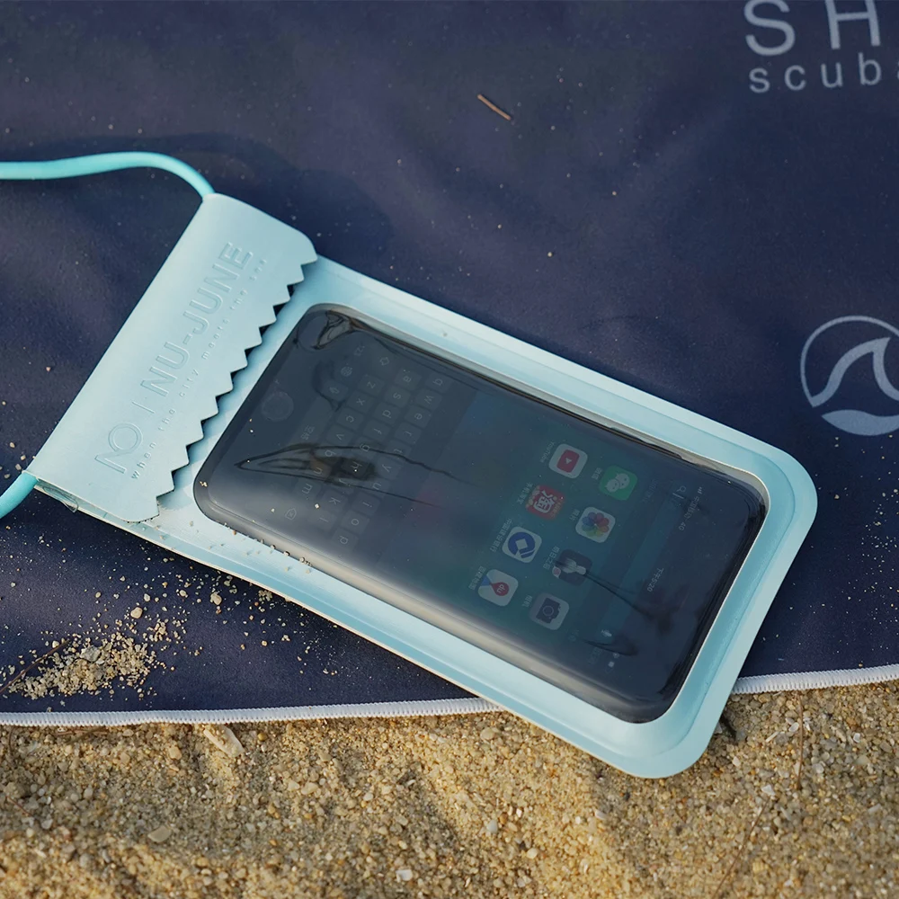 Nu-June Mobile Phone Waterproof Bag TPU Waterproof Diving Phone Waterproof Bag Case For Under 6.5 Inches Swimming  Beach Outdoor