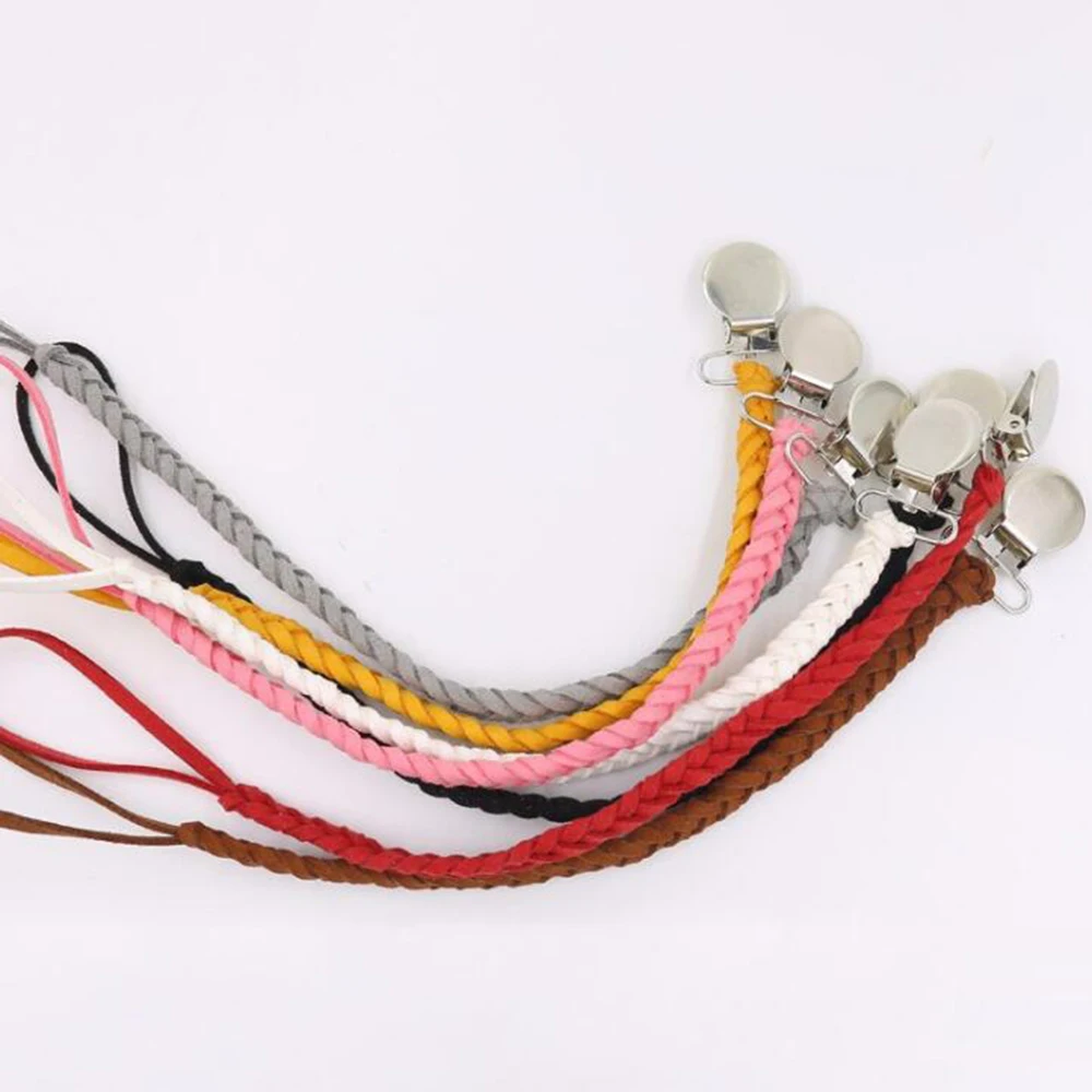 

Newborn Pacifier Clips Chain Leather Teether Nipple Clip Infant Anti-drop Pacifier Holder Baby Feeding Accessories Toy