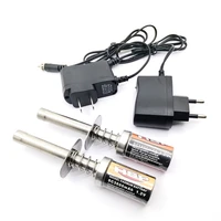 2 pc hsp gas rc nitro engine motor glow 1 2v 1800ma 3600ma rechargeable glow plug starter igniter ac charger for rc 18 110 car