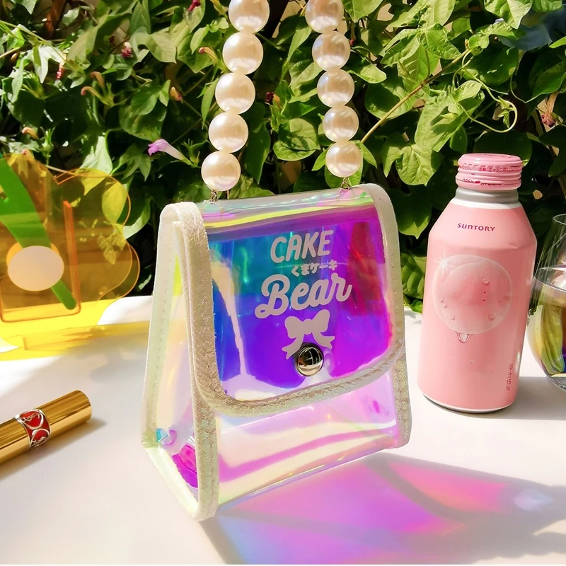 

Women Transparent PVC Handbag Lady Top Handle Casual Tote Shopping Bags Purse 20CA