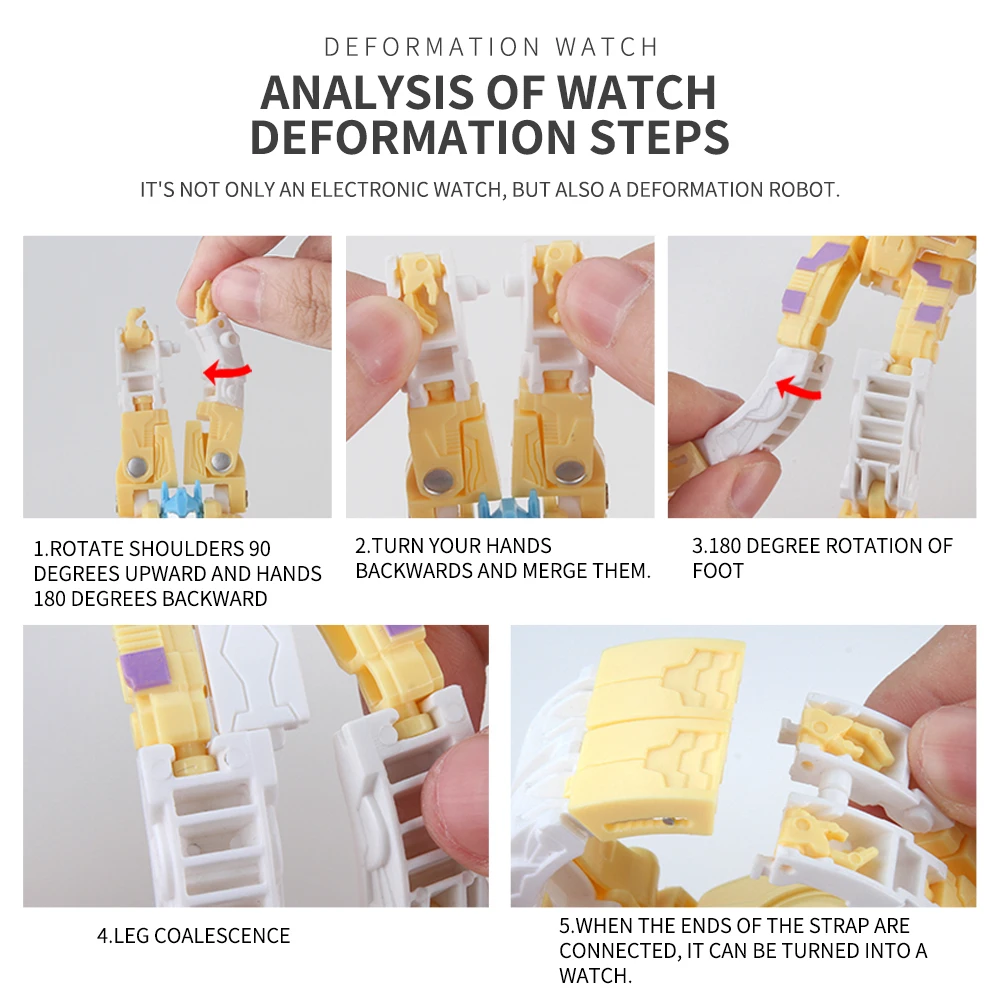 Электронные часы для мальчиков деформационная игрушка робот проекционная