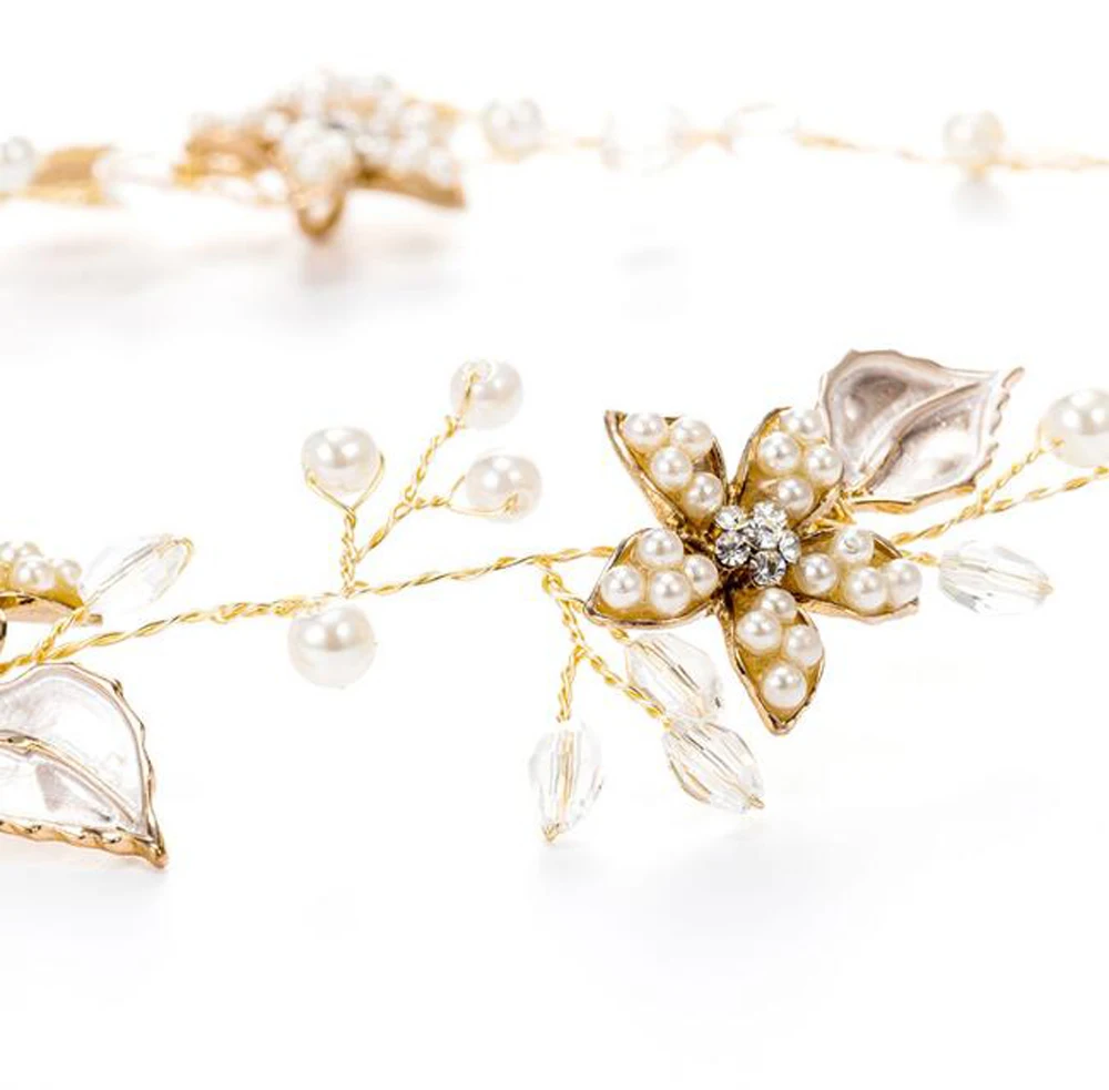 Женский головной убор со стразами свадебный аксессуар для волос с золотыми