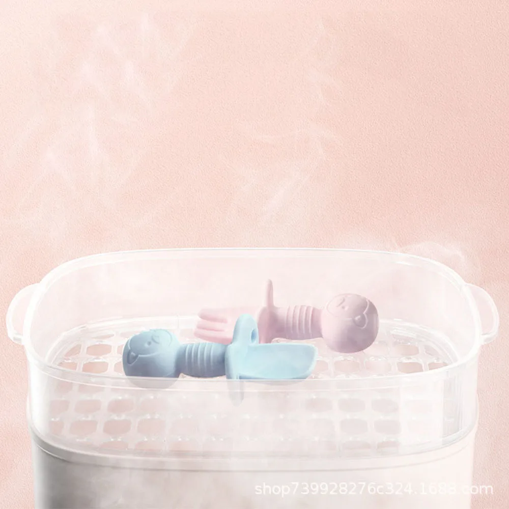 2 шт./лот набор ложек и вилок для обучения детей с коробкой силиконовая ложка