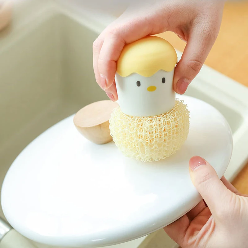 

Dishwashing Pot Brush Cute Eggshell Fruit Vegetable Cleaning Brush Dish Stovetop Pan Sponge Scouring Pad Kitchen Accessories