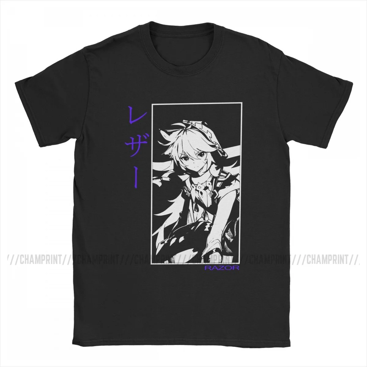 Men's T-Shirts Razor Genshin Impact Funny Cotton Tee Shirt Short Sleeve Anime Game T Shirt Round Neck Tops Big Size