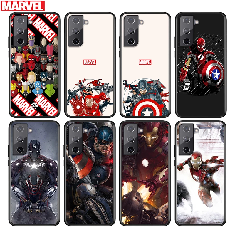 

Marvel Avengers superheroes For Samsung Galaxy S21 S20 FE S10e S10 S9 S8 S7 S6 Ultra Plus Lite 5G Edge Black Soft Phone Case