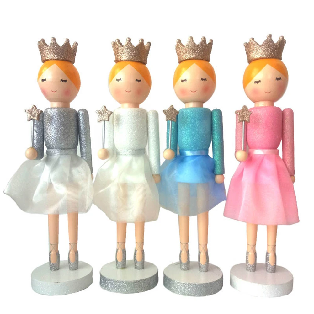 

4pcs Wooden Nutcracker Soldier Ballet Girl Tabletop Ornaments 2021 New Year Girl Gift Doll Merry Christmas Decoration Helpful