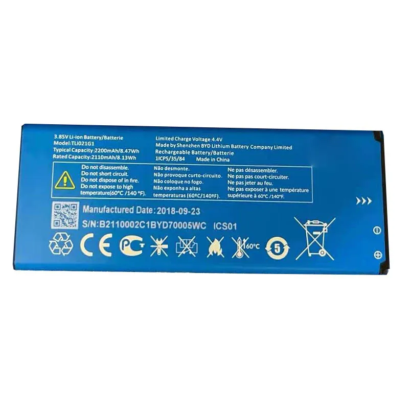 

2200mAh/8.47Wh 3.85V TLi021G1 Replacement Battery For Alcatel 5005r insight mobile phone Li-ion bateria Li-Polymer Batteries