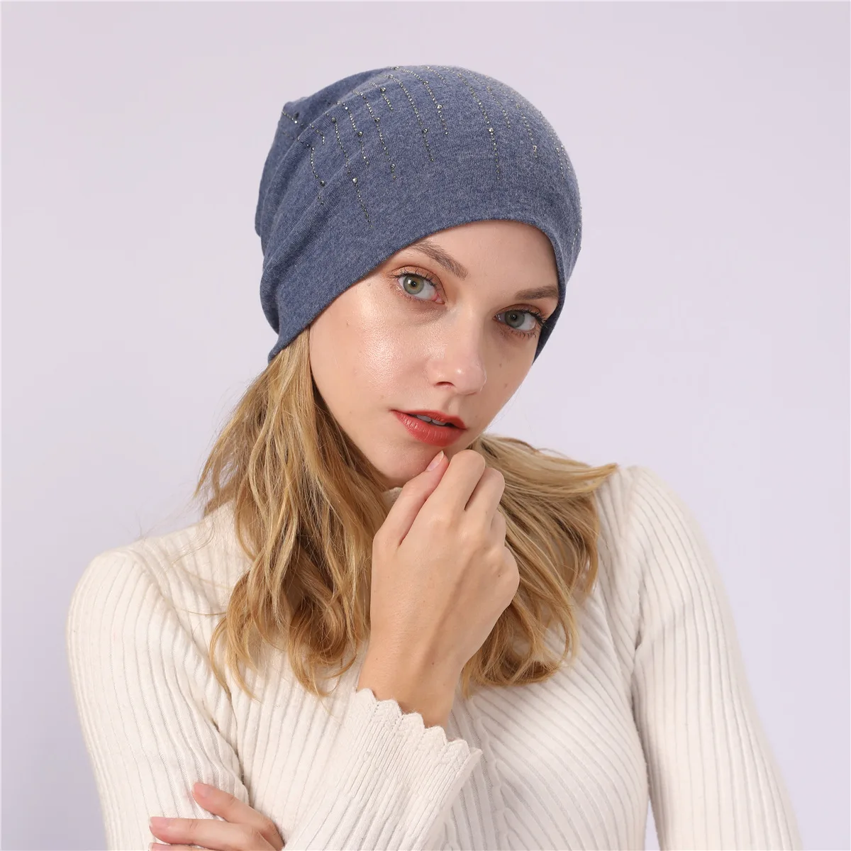 Стразы beanies turban головные уборы для женщин эластичные мягкие хлопковые шапки бини шапки Женская мода шапки сплошной цвет весна-осень шляпа