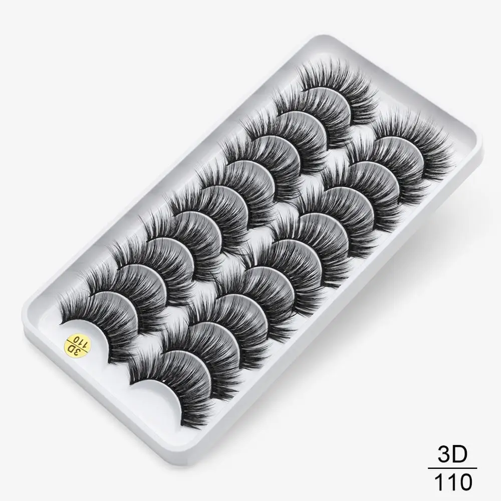 8/10 пар, натуральные длинные 3D ресницы из искусственной норки, толстые, ручная работа, полная полоса, ресницы, объемные, мягкие, норковые ресницы, накладные ресницы - Цвет: 3D-110